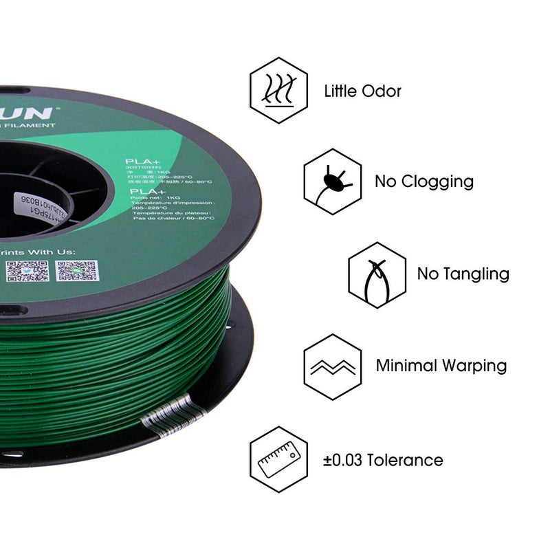 eSUN PLA PRO (PLA+) 3D Printer Filament, Dimensional Accuracy +/- 0.03mm, 1kg Spool, 1.75mm, Pine Green, Pantone 343C - Image 5